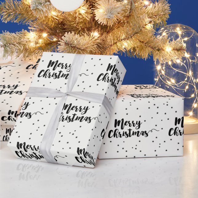 Merry Christmas Script Typography Wrapping Paper (Holidays)