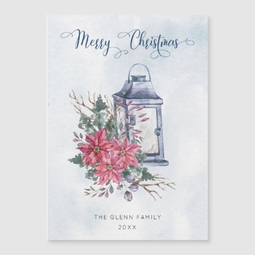 Merry Christmas Script wWatercolor Poinsettias