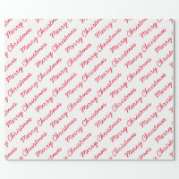 Kraft Rustic Merry Christmas Script Wrapping Paper