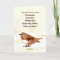 Merry Christmas Scripture Isaiah Winter Bird