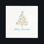 Merry Christmas Seashell Christmas Tree Napkins<br><div class="desc">A fun holiday design for beach people. A beautiful gold Christmas Tree decorated with seashells and a starfish tree topper with the holiday greeting Merry Christmas. A fun gift idea for Christmas, birthdays, anniversaries, Christmas in July or any gift giving occasion. A great way to tell someone their Christmas gift...</div>