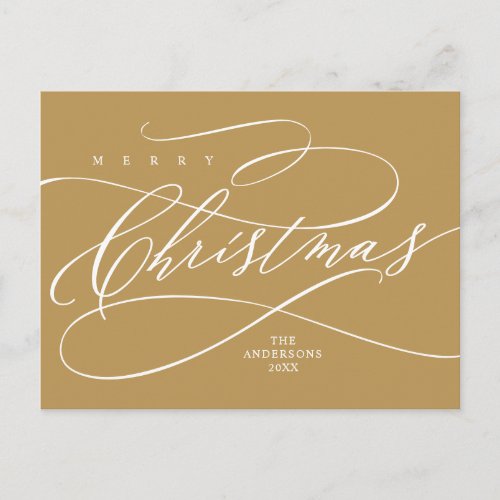 Merry Christmas Seasons Greeting Calligraphy  Pos Postcard