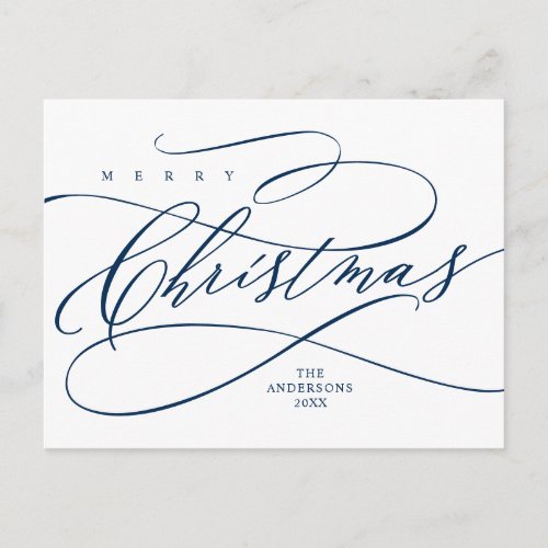 Merry Christmas Seasons Greeting Calligraphy Post Postcard