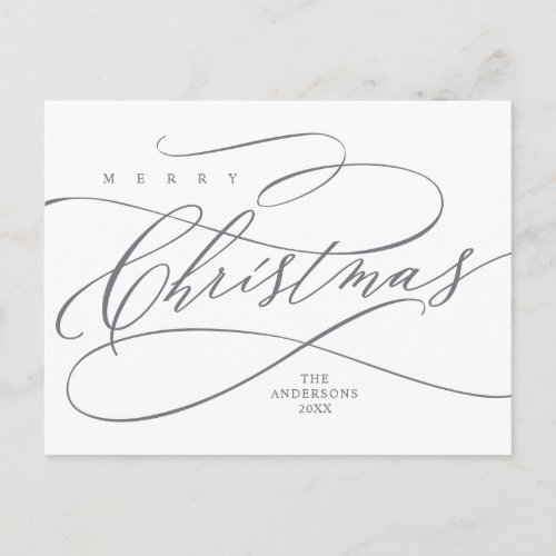 Merry Christmas Seasons Greeting Calligraphy Postcard