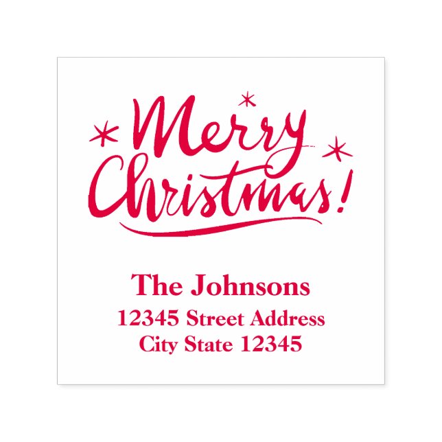 Merry Christmas self inking stamp with red ink (Design)