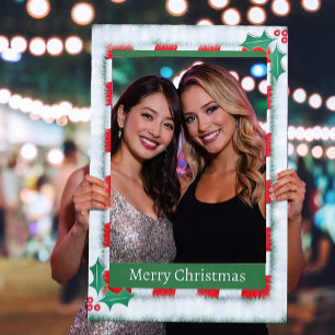 Merry Christmas Selfie Frame, Holiday Photo Frame