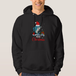 Merry Christmas Shark Santa  Quote Hoodie