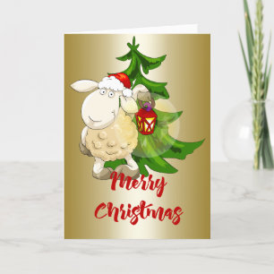 Merry Christmas Sheep Holiday Card