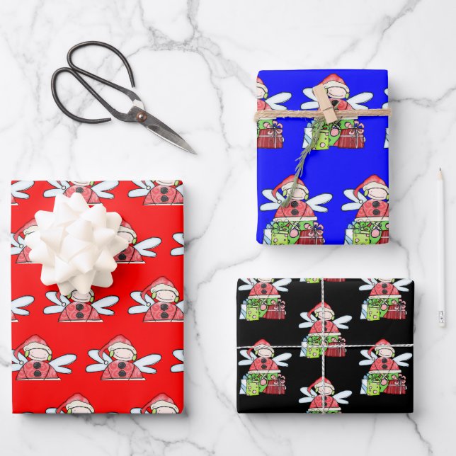 Merry Christmas Sheets Wrapping Paper Santa  (Front)