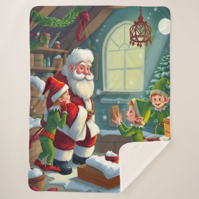 Merry Christmas  Sherpa Blanket (Front)