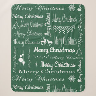 Merry Christmas Sherpa Blanket