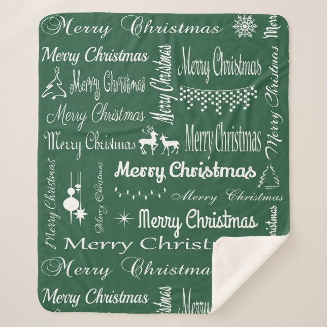 Merry Christmas Sherpa Blanket (Front)