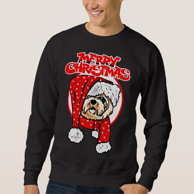 Merry Christmas Shih Tzu Dog Sweatshirt (Front)