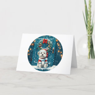 Merry Christmas Shih Tzu Dogs Holiday Card