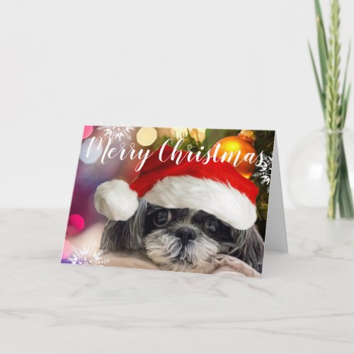 Merry Christmas Shih Tzu Greeting Card