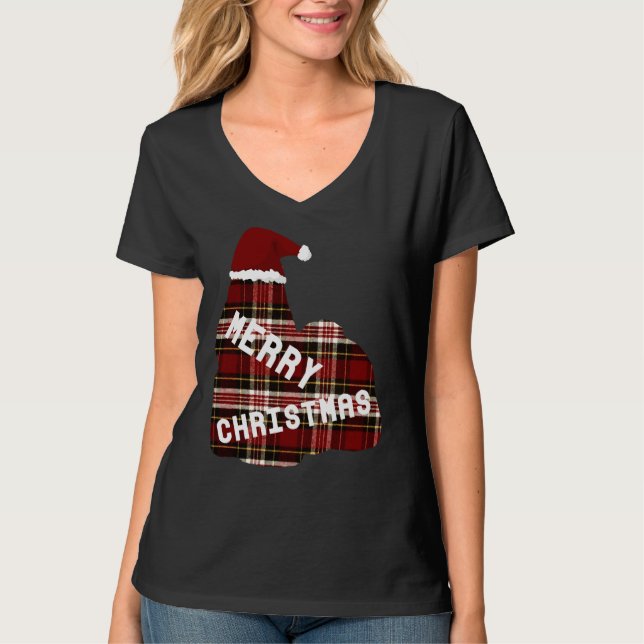 Merry Christmas Shih Tzu In Santa Hat T-Shirt (Front)