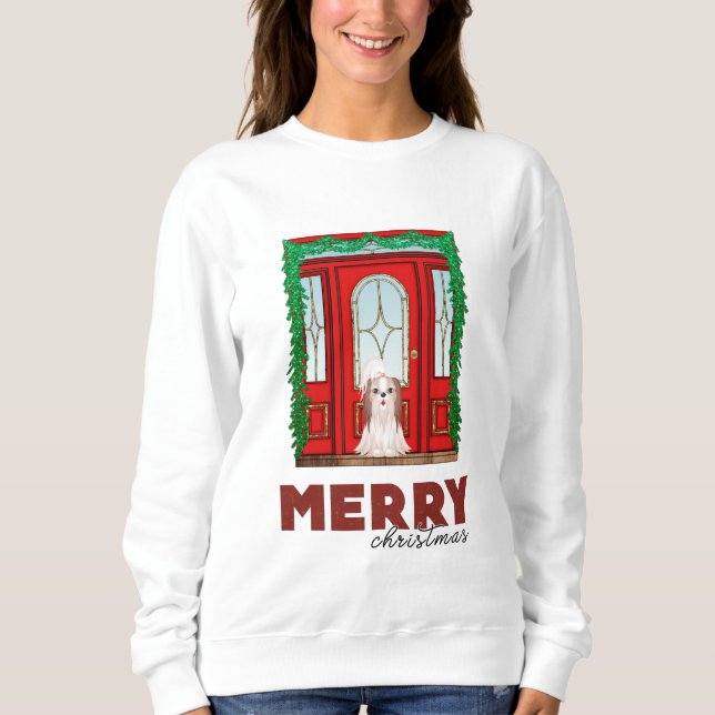 Merry Christmas Shih Tzu Sweatshirt (Front)