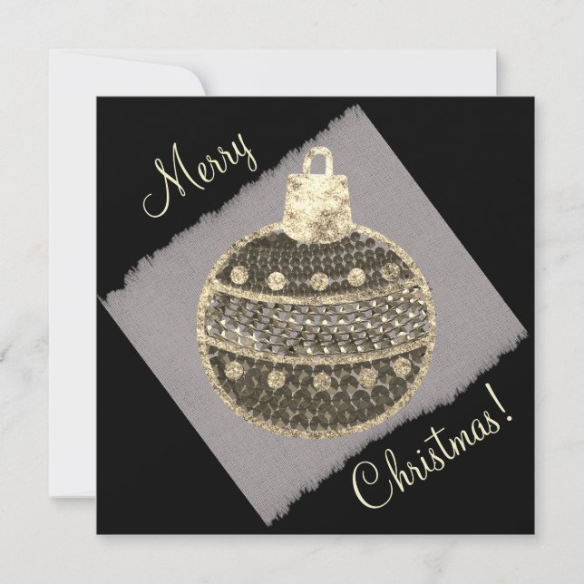 Merry Christmas - shining bauble with sequins sepi (Front)