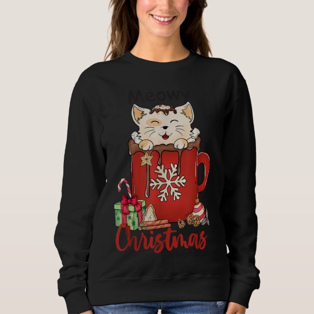 Merry Christmas Shirt Cat Lovers Xmas Tee Cute Kit (Front)