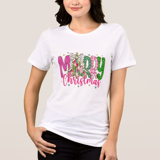 Merry Christmas Shirt, Womens Christmas Shirt (Front)
