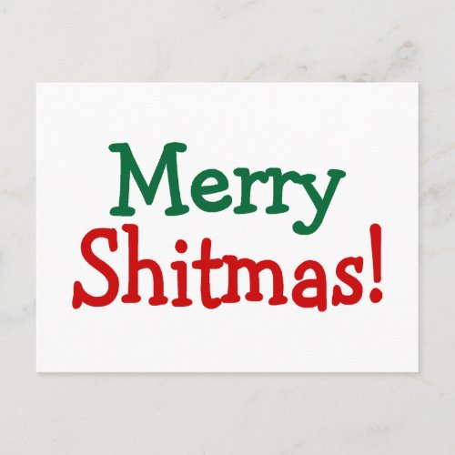 Merry Christmas Shitmas Holiday Postcard
