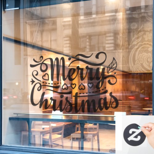 Merry Christmas shopfront greeting customers Window Cling