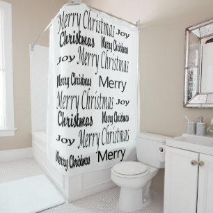 Merry Christmas Shower Curtain, Joy Curtain