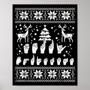 Merry Christmas Sign Language Asl Deaf Ugly Christ