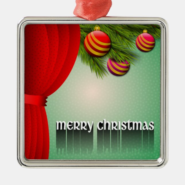 "MERRY CHRISTMAS" SIGN METAL ORNAMENT (Front)