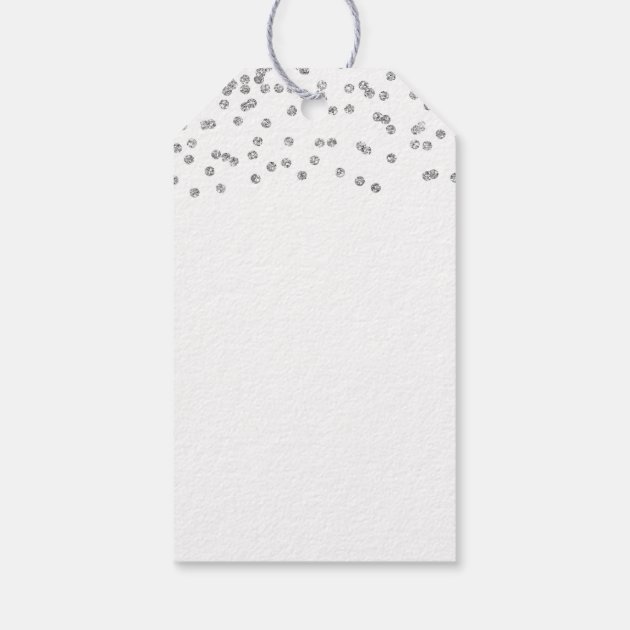 Merry Christmas Silver Glitter Gift Tags