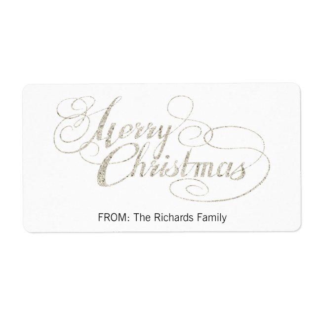 Merry Christmas (SILVER GLITTER) Label (Front)
