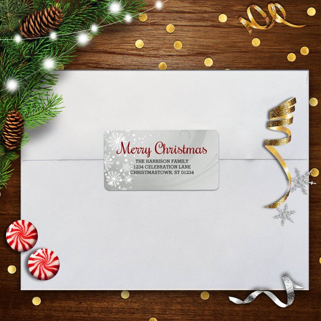 Merry Christmas (silver/red) Snowfrost Label (Creator Uploaded)