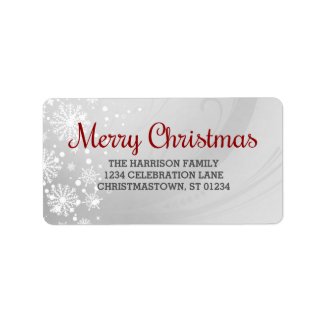 Merry Christmas (silver/red) Snowfrost Label