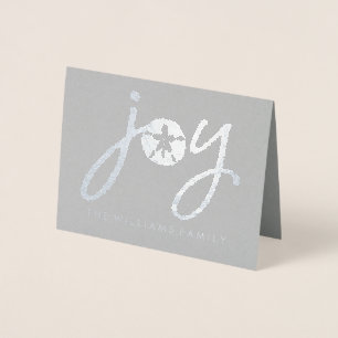 Merry Christmas Silver Sand Dollar Foil Card
