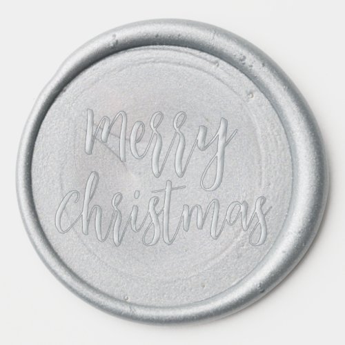 Merry Christmas Silver Wax Seal Sticker