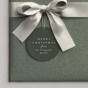 Merry Christmas simple classic green gift Favor Tags