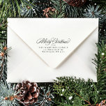 Merry Christmas simple classic holiday address Self-inking Stamp<br><div class="desc">Dress up your Christmas card envelopes with this classic return address stamp. Featuring a script "Merry Christmas" above name and address in classic typography, this return address stamp can be used for years to come. It coordinates with the Lea Delaveris Design classic Christmas collection, but also works well with a...</div>