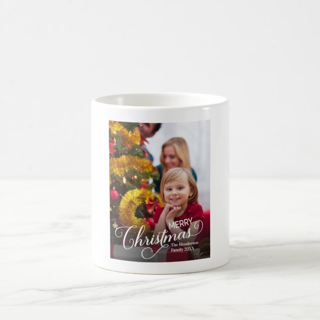 Merry Christmas Simple Custom Photo Coffee Mug (Center)