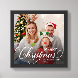 Merry Christmas Simple Custom Photo Framed Art