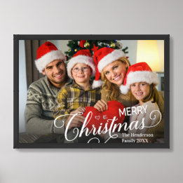 Merry Christmas Simple Custom Photo Framed Art