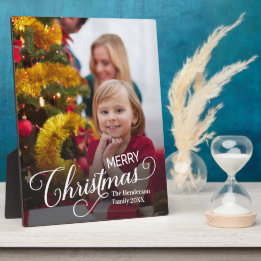 Merry Christmas Simple Custom Photo Plaque