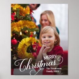 Merry Christmas Simple Custom Photo Poster