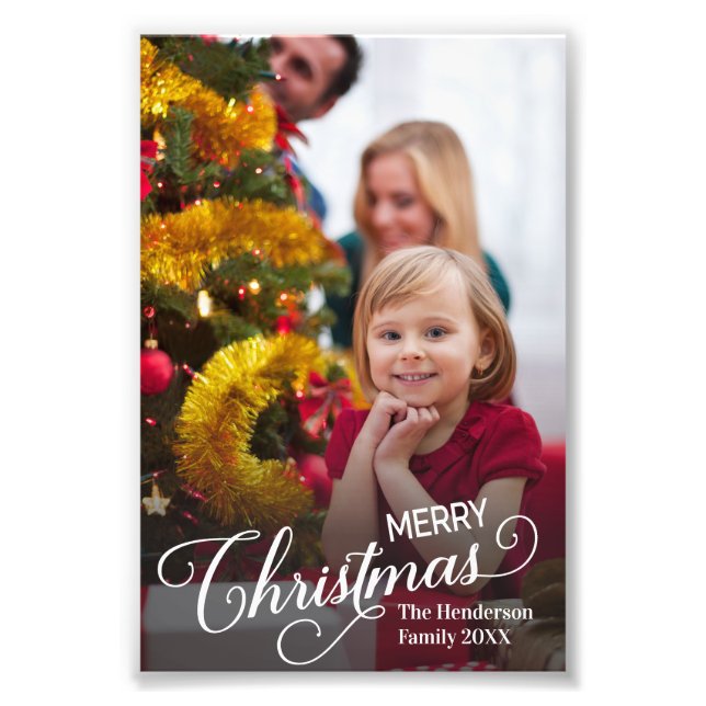 Merry Christmas Simple Custom Photo Print (Front)