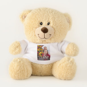 Merry Christmas Simple Custom Photo Teddy Bear