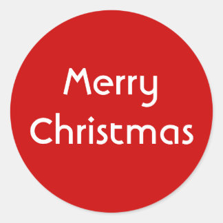 Merry Christmas. Simple Design. Red White Custom Classic Round Sticker