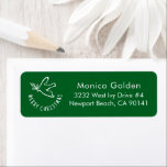 MERRY CHRISTMAS Simple Dove Holiday Return Address Label<br><div class="desc">Hope you like this holiday design. Add your own text by clicking "Personalize this template". Be sure to arrange your photos under circle image and artwork. Everything is adjustable. Edit the text on the back too by clicking "personalize" and change the font and background colors. Check my shop for more...</div>