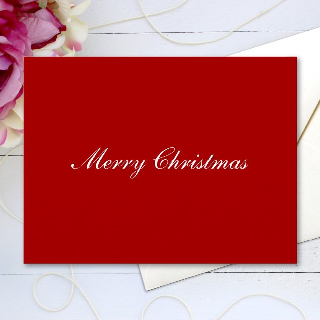 Merry Christmas Simple Elegant Script Text Postcard (Creator Uploaded)