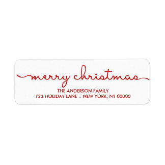 Merry Christmas Simple Hand Lettered Script Label