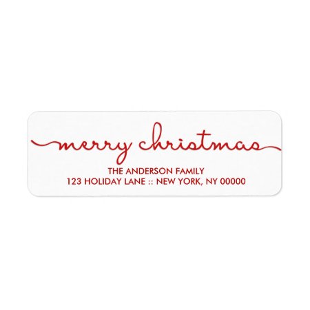 Merry Christmas Simple Hand Lettered Script Label