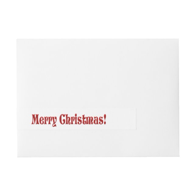 Merry Christmas Simple Hand Lettered Wrap Around Address Label (Front)